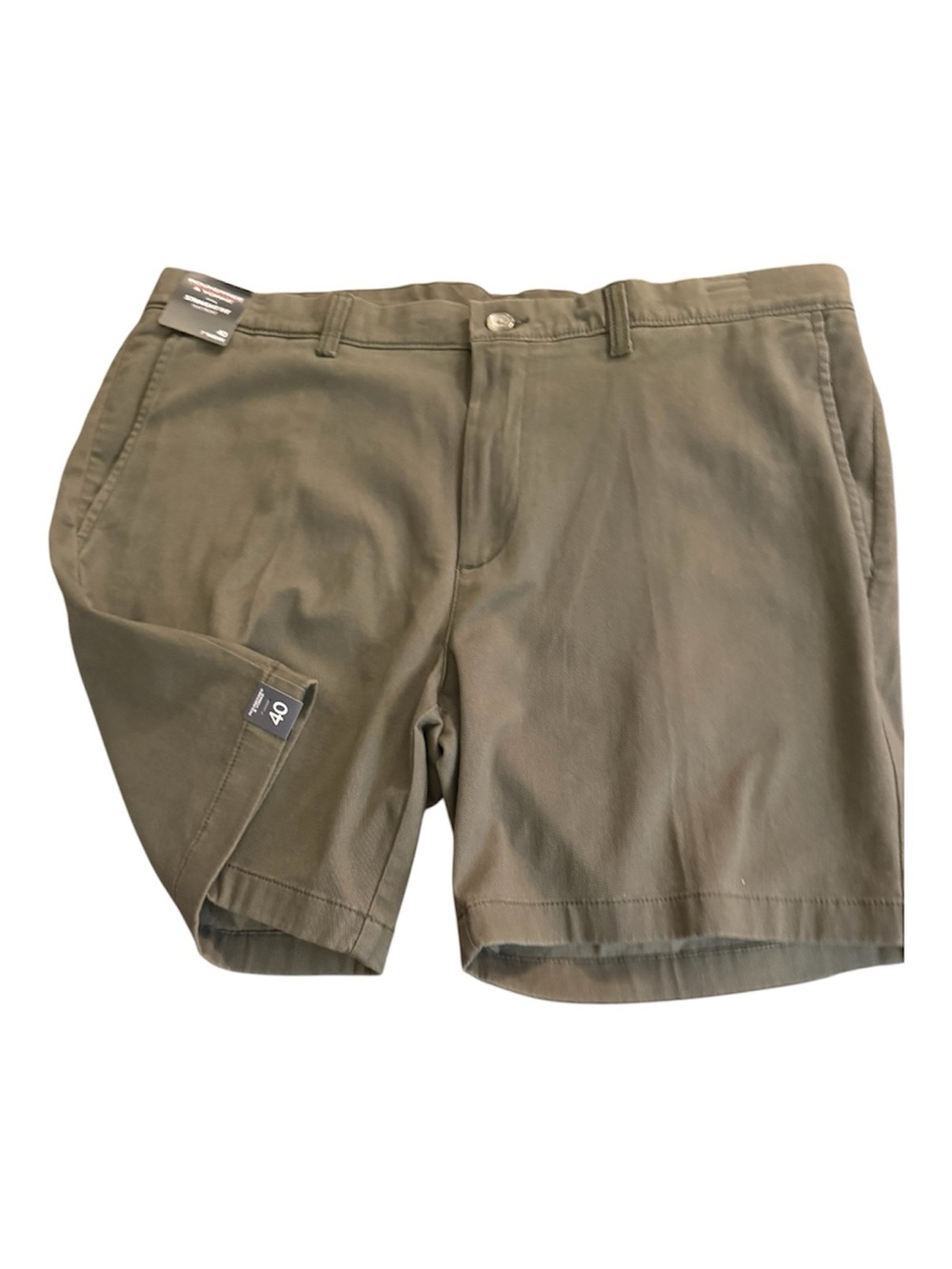 Roundtree & Yorke Olive Green Flat Front Performance Shorts